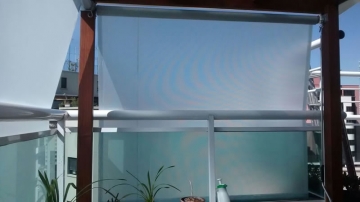 Cortina em Lona Leitosa Branca Apartamento Santa Cecília Varanda