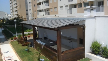 Foto Cobertura em Policarbonato Alveolar Reta Condomínio