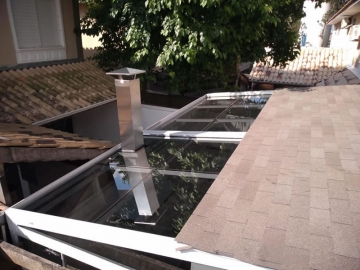 Foto Cobertura em Policarbonato Compacta Reta Churrasqueira Sobrado