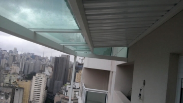 Foto Cobertura em Policarbonato Compacta Reta Varanda Prédio