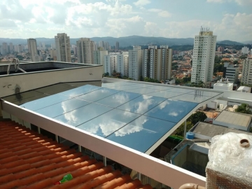 Foto Cobertura em Vidro Laminado Duas Águas Retrátil Apartamento de Cobertura