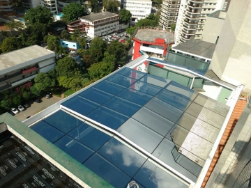 Cobertura em Vidro Laminado Duas Águas Retrátil Apartamento de Cobertura